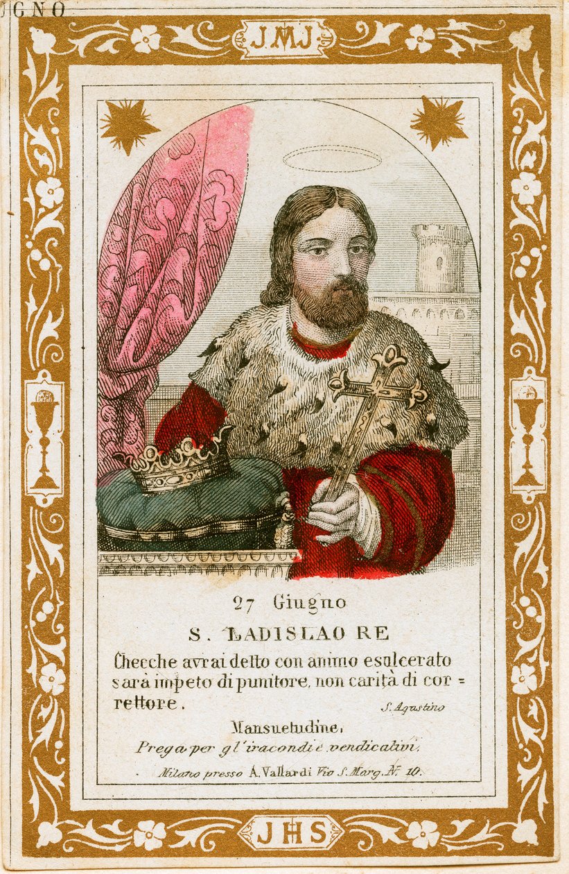 Svatý Ladislav I. Maďarský (rytina od Anonymous Anonymous