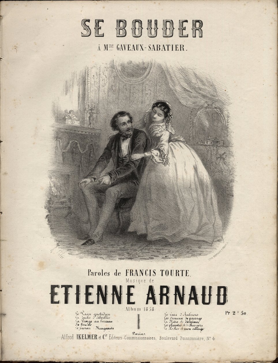 Noty pro “” Se bouder”” text od francis tourte, hudba od Etienna Arnauda. Soukromá sbírka. od Anonymous Anonymous
