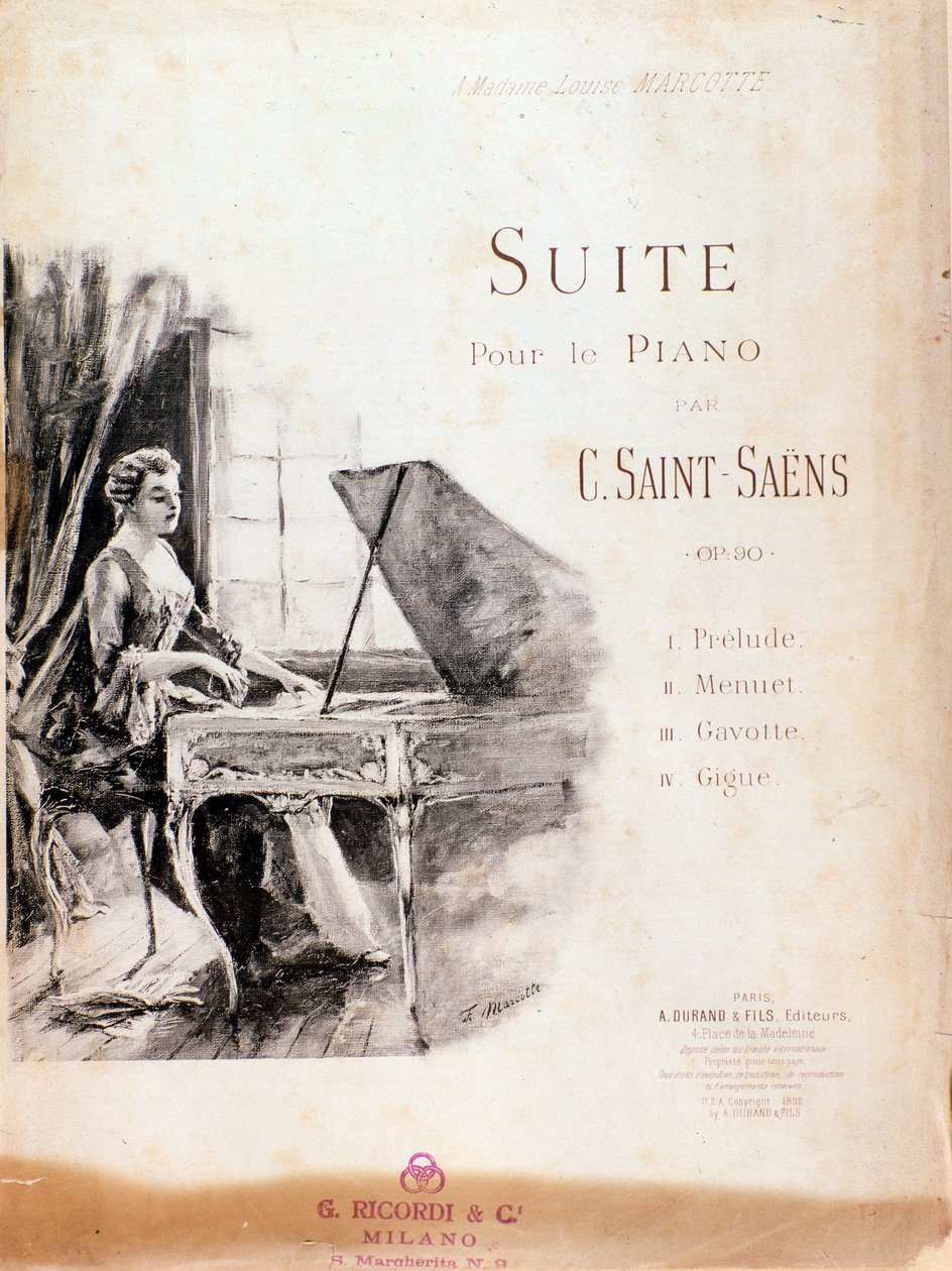 Noty Suity pro klavír (Opus 90) od Camille Saint-Saens od Anonymous Anonymous