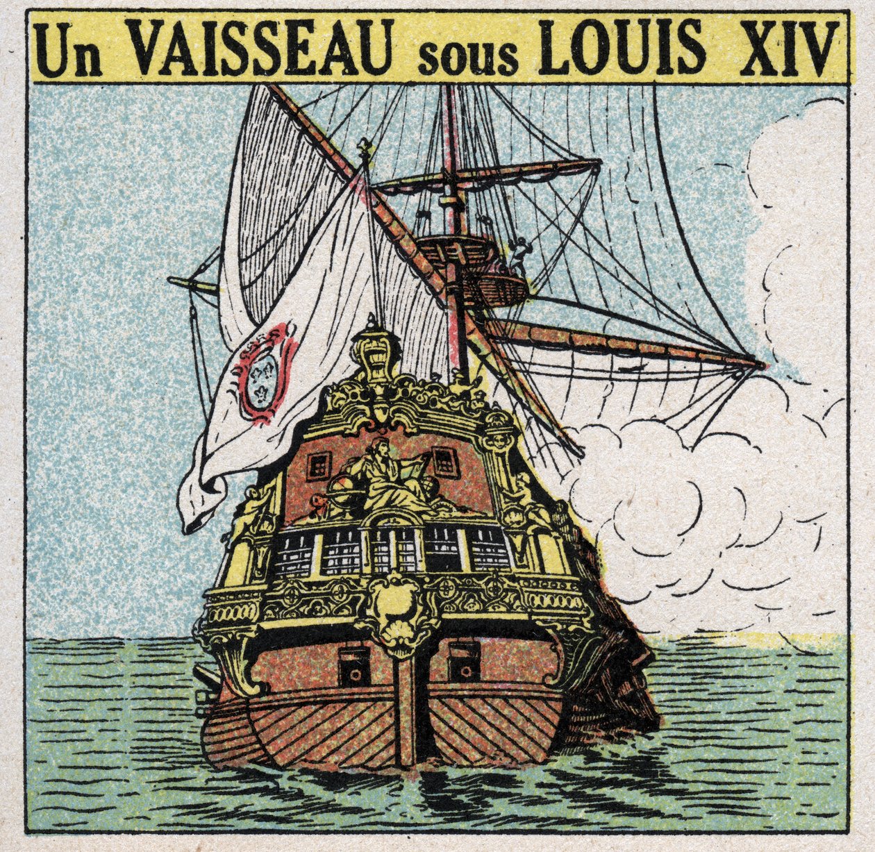 Lodě a lodě: jedna loď za Ludvíka XIV. (1638-1715). Anonymní ilustrace z roku 1925. Soukromá sbírka. od Anonymous Anonymous