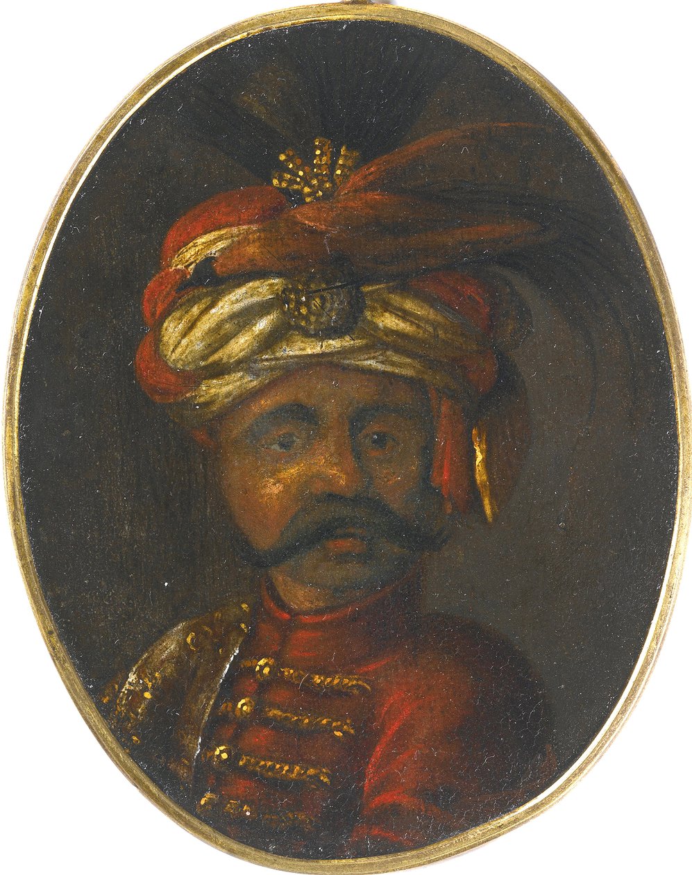 Soliman II - Suleiman II (1642-1691), sultán Osmanské říše - Anonym - Druhá polovina 17. stol. - Kvaš na dřevě - 12x8,4 - Soukromá sbírka od Anonymous Anonymous