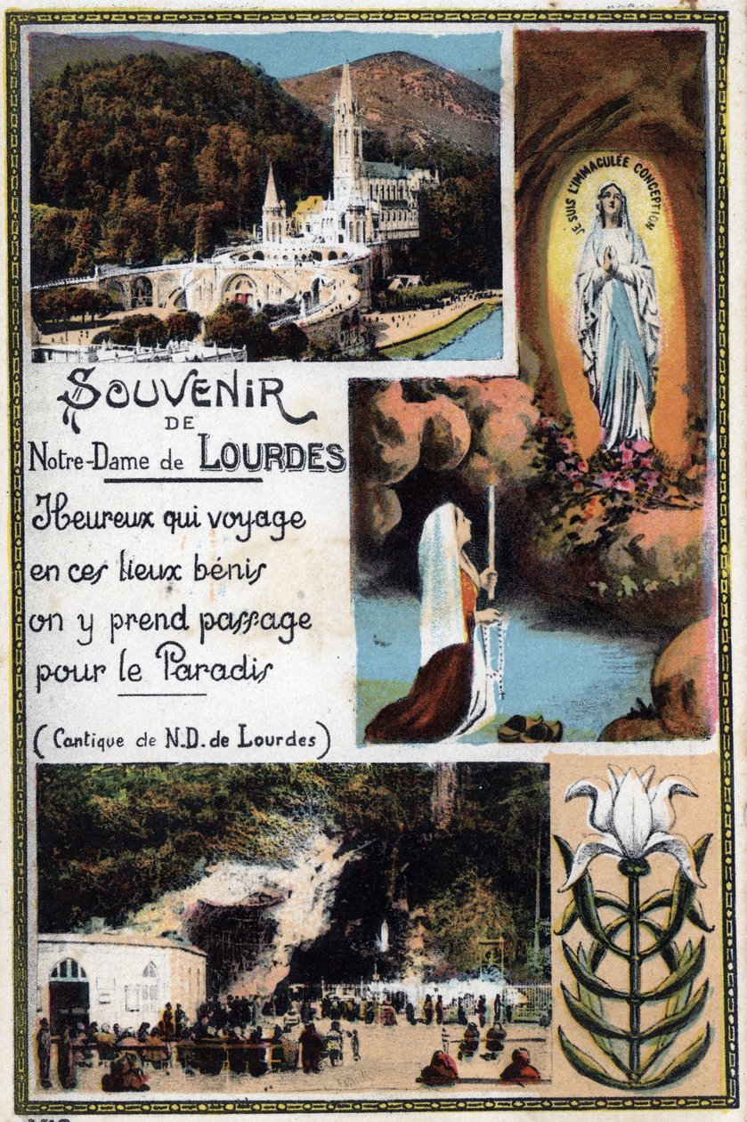 Suvenýrová pohlednice z Lourdes - Hautes Pyrenees (65) kolem roku 1900. od Anonymous Anonymous