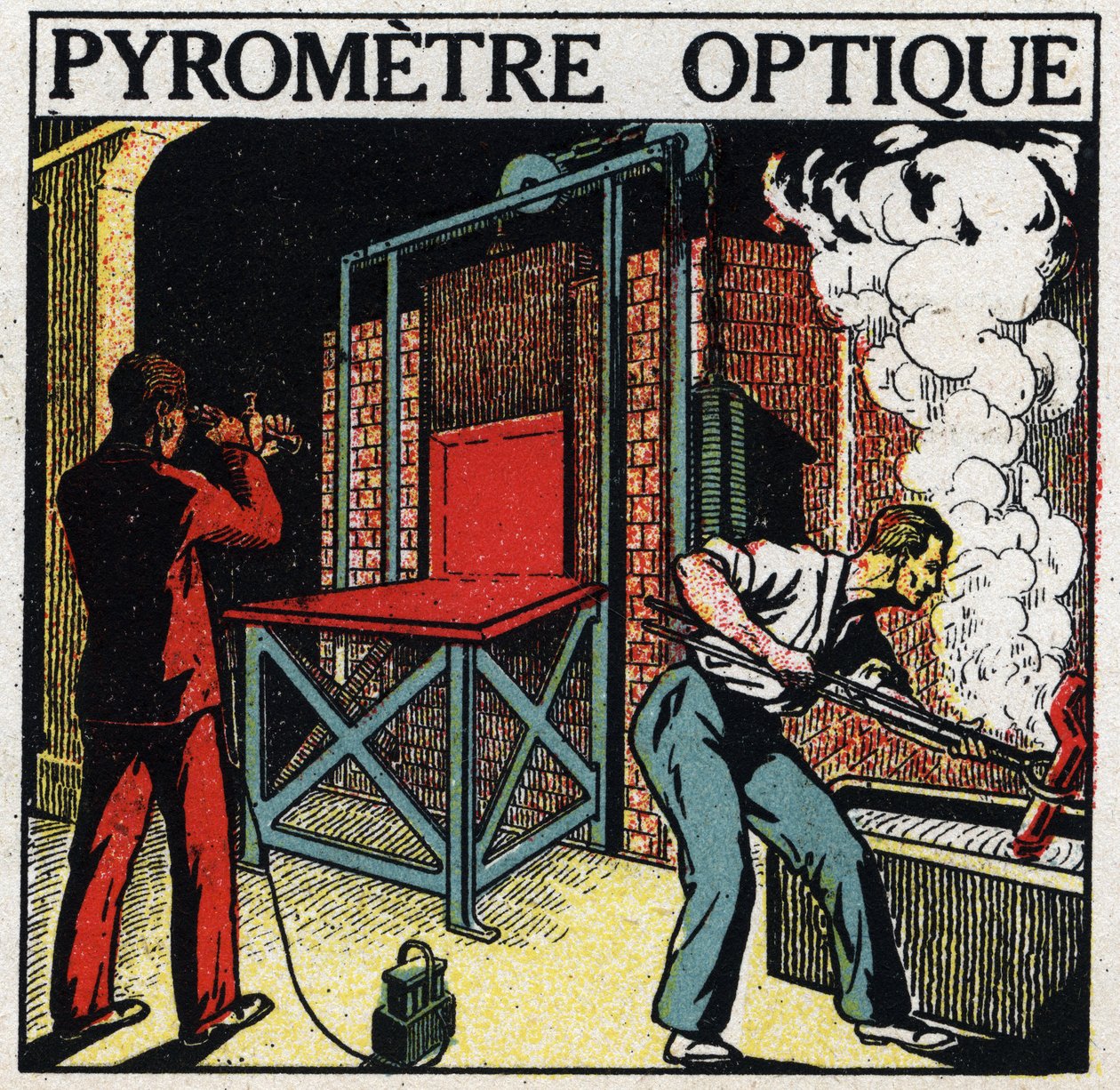 Spektrální analýza: optický pyrometr. Anonymní ilustrace z roku 1925. Soukromá sbírka. od Anonymous Anonymous