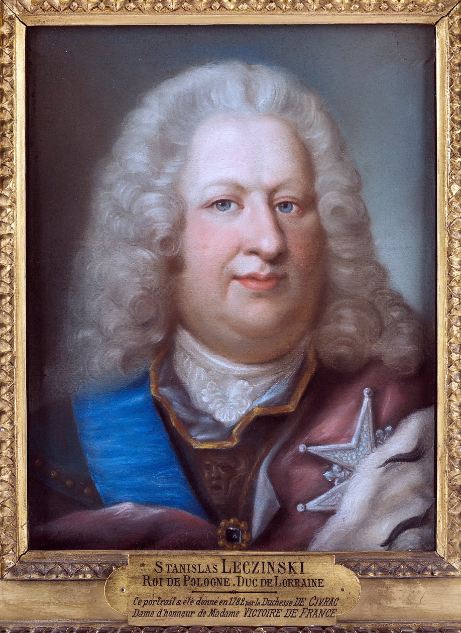 Stanislas I Leczinski, dit le Bienfaisant - Portrét Stanislawa I. Leszczynského (1677-1766), polského krále - Anonym. Pastel na papíře, c. 1755. Rozměr : 39x29,5 cm. Soukromá sbírka od Anonymous Anonymous