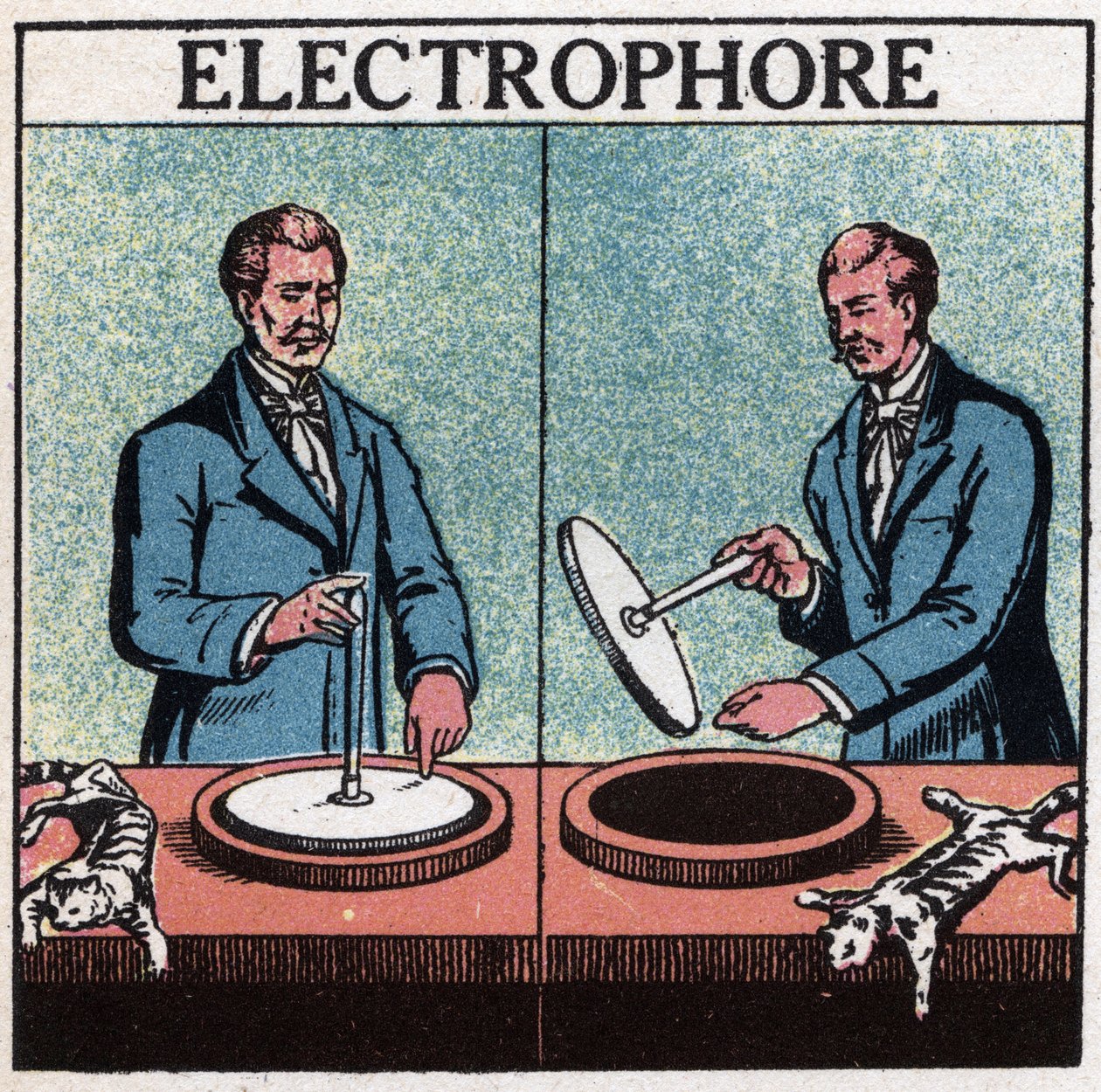 Statické stroje: elektroforeus. Anonymní ilustrace z roku 1925. Soukromá sbírka. od Anonymous Anonymous
