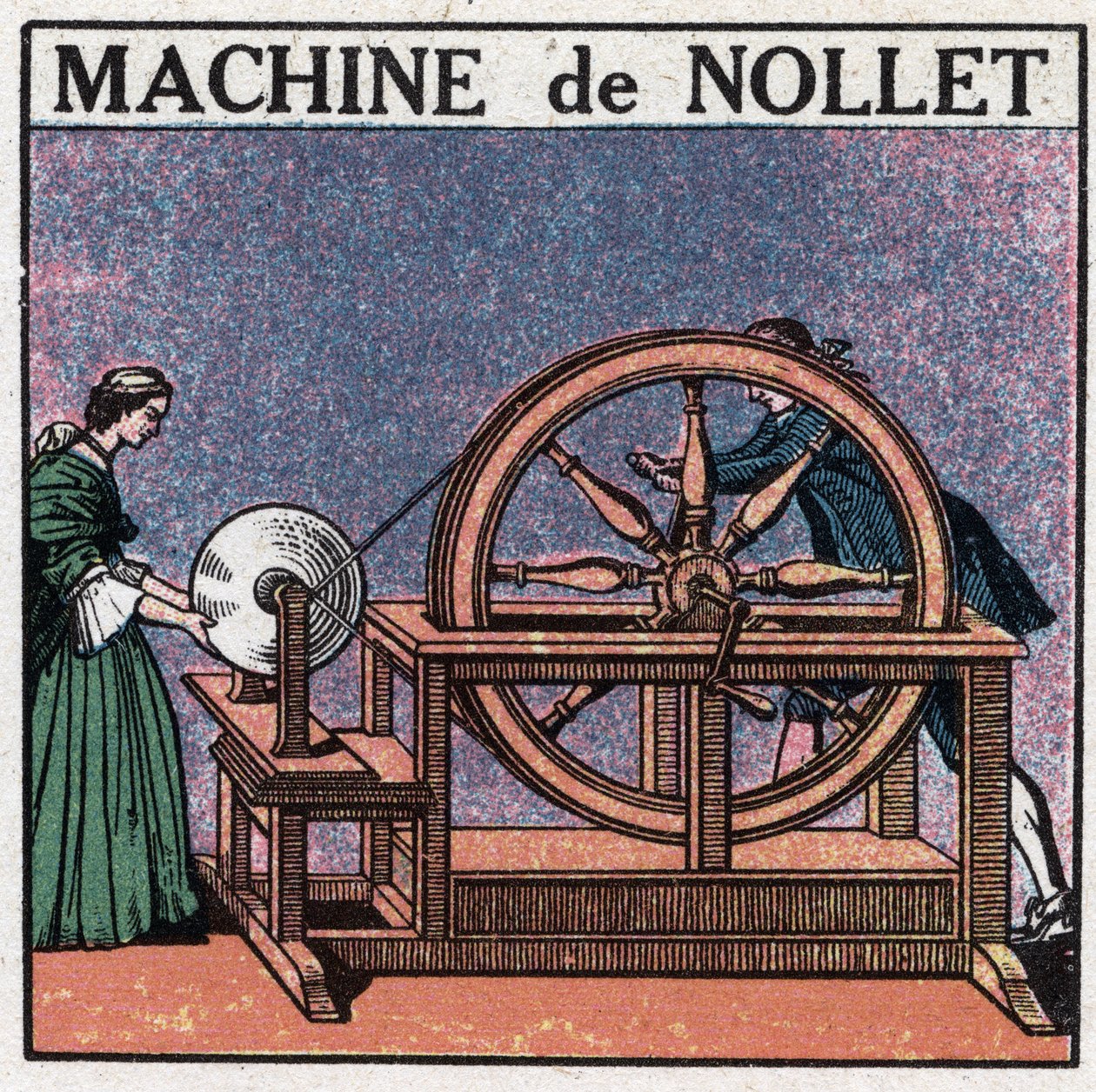 Statické stroje: stroj abbé Jean Antoine Nollet (Jean-Antoine) (1700-1770) vynalezený v roce 1740. Anonymní ilustrace z roku 1925. Soukromá sbírka. od Anonymous Anonymous