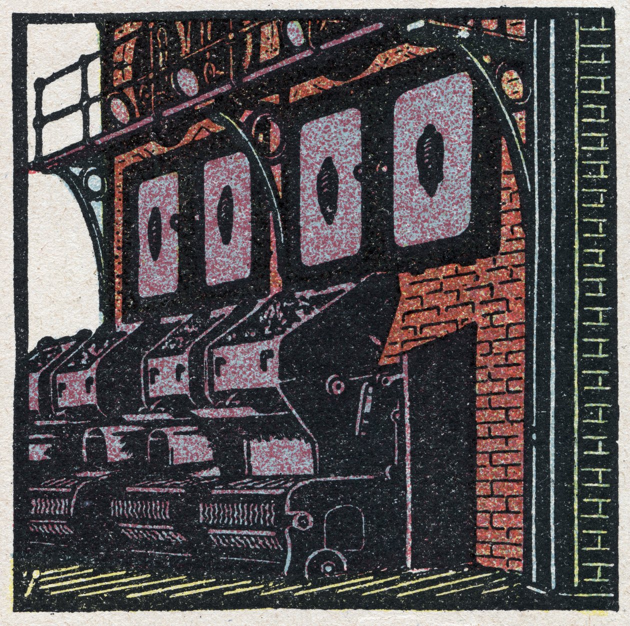 Vyvíječe páry: kotlová baterie. Anonymní ilustrace z roku 1925. Soukromá sbírka. od Anonymous Anonymous