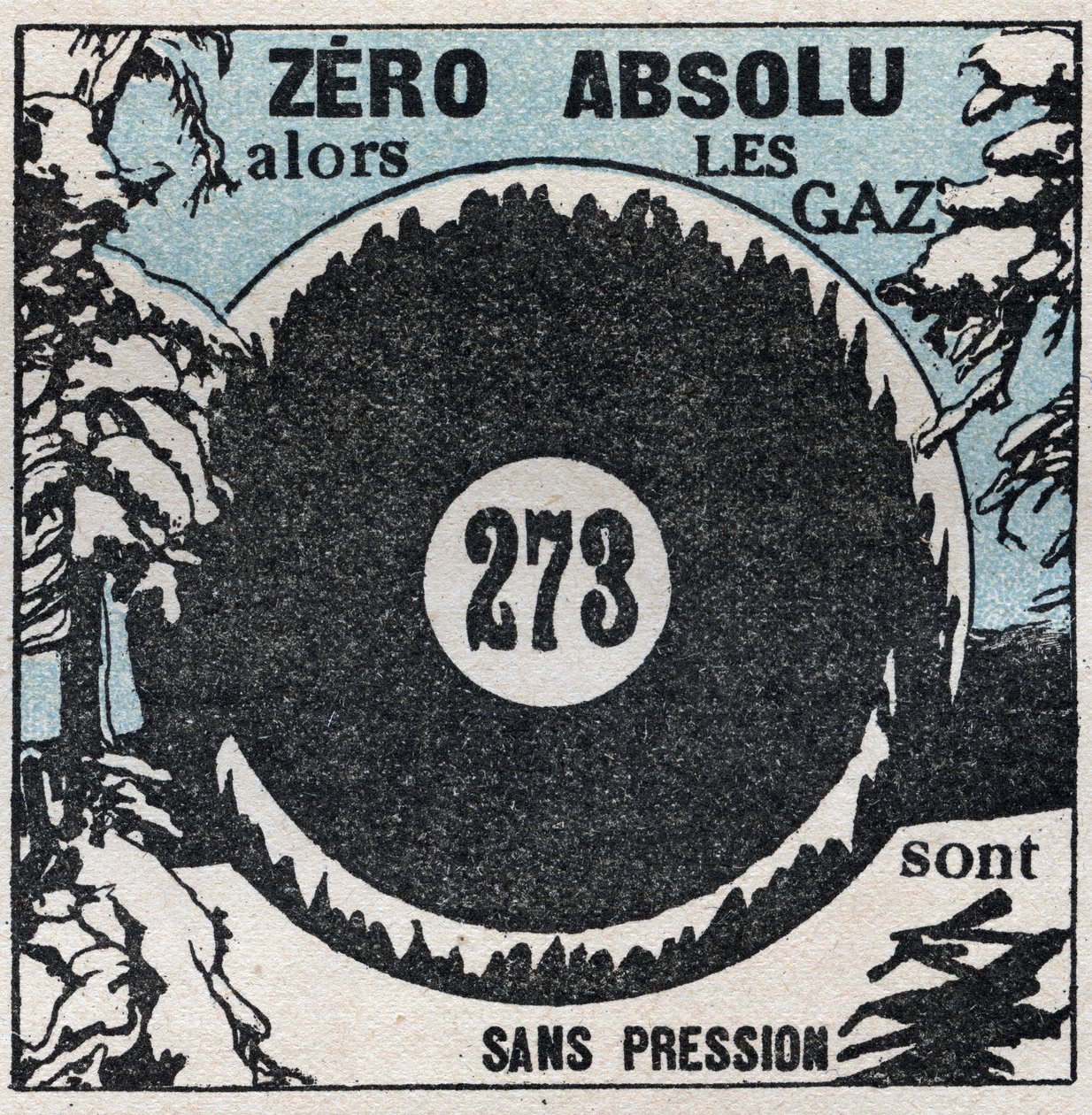 Teplota a expanze: absolutní nula (- 273 stupňů Celsia). Anonymní ilustrace z roku 1925. Soukromá sbírka. od Anonymous Anonymous