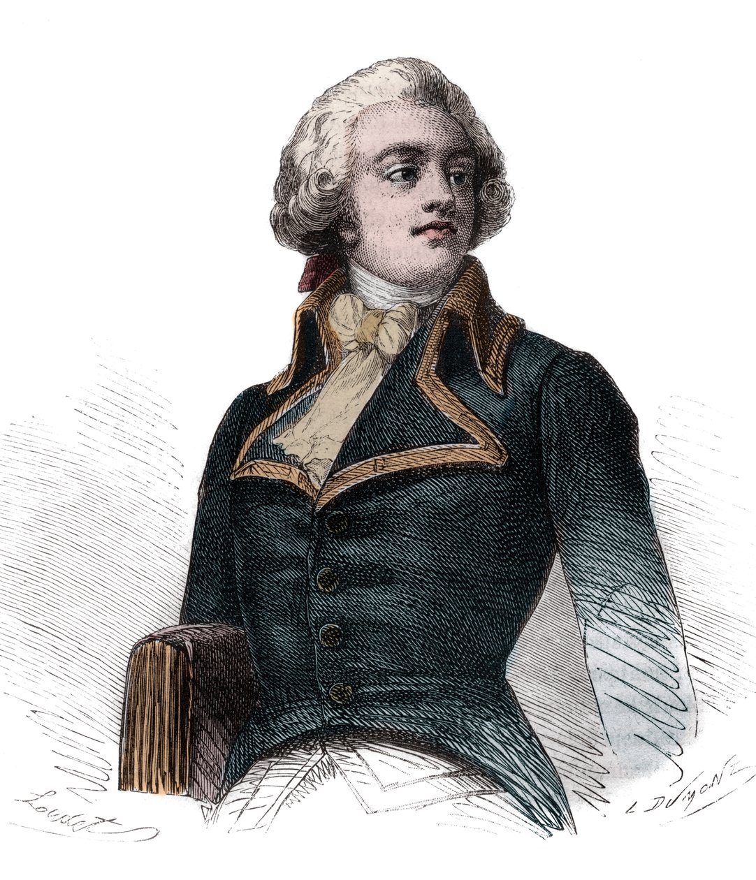 Hrabě Louis Marie de Narbonne-Lara (Narbonne Lara) (1755-1813) francouzský hrabě a generál - rytina v „Histoire des Girondins“ od Alphonse de Lamartine (1790-1869) 1865-1866 - soukromá sbírka od Anonymous Anonymous