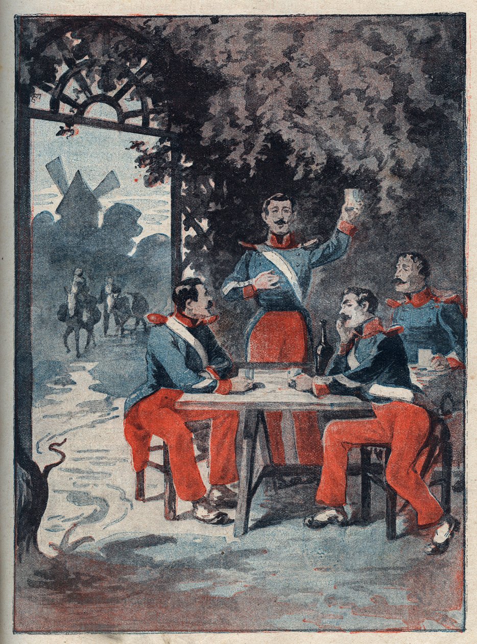 Čtyři seržanti (Jean Francois Bories (1795-1822), Jean Joseph Pommier (1796-1822), Marius Claude Raoulx (1797-1822)) a Charles Goubin (1798-1822) z La Rochelle obvinění v rámci restaurování z toho, že chtějí svrhnout monarchie a gilotiny v roce 1822 od Anonymous Anonymous