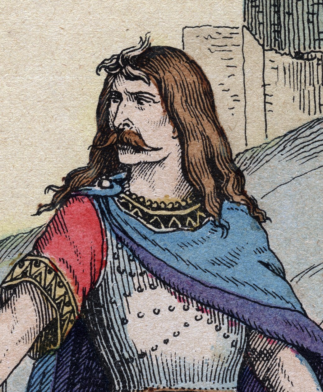 Galský náčelník Vercingetorix (72-46 př. Kr.) - rytina od Anonymous Anonymous