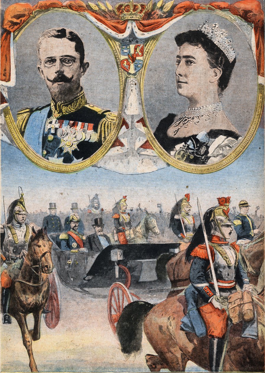 Nejžhavější Francie: král Gustav V (1858-1950) a královna semišové Viktorie (Viktoria de Bade od Anonymous Anonymous