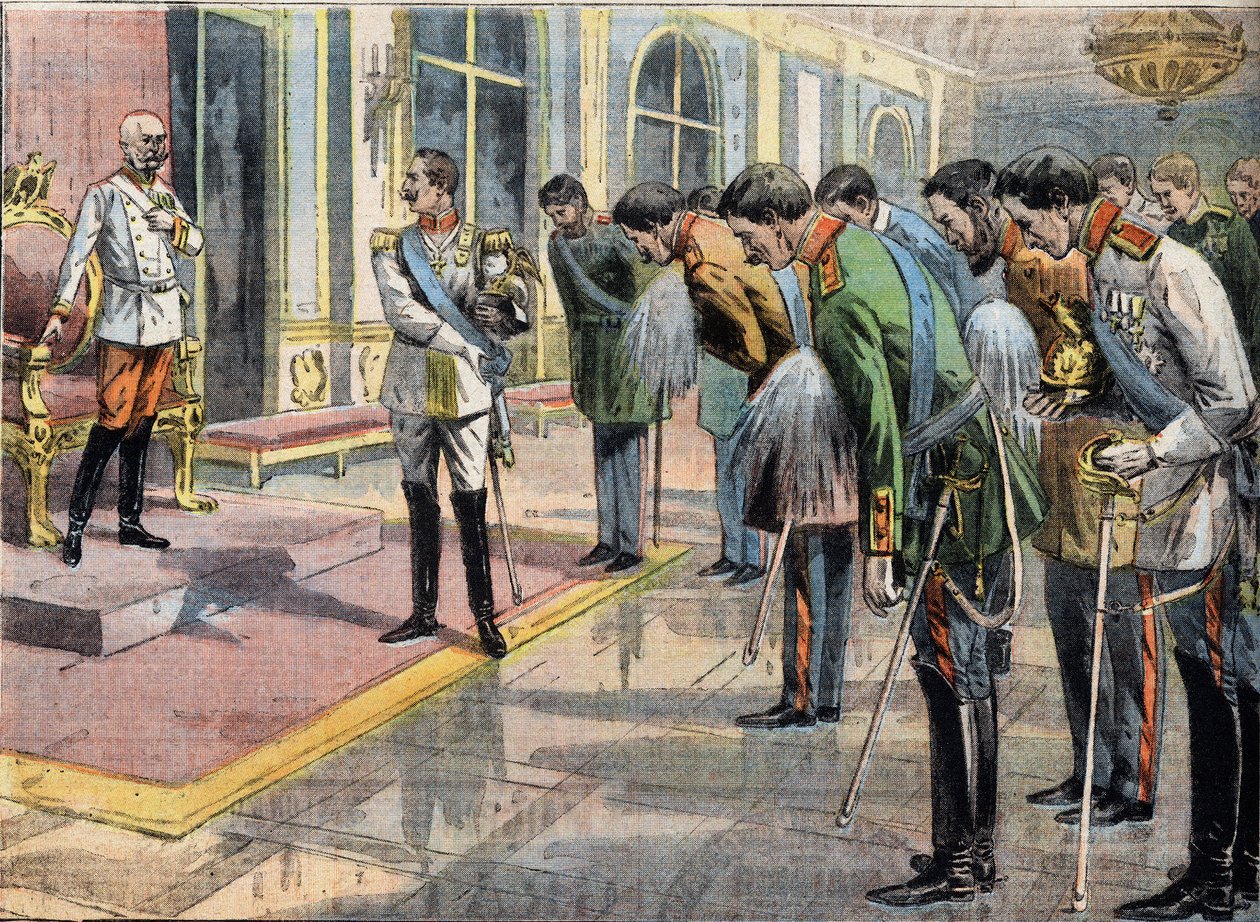 Jubileum od Františka Josefa I. (1830-1916) rakouského císaře. Rytina z novin ""Le Petité Parisien"" od Anonymous Anonymous