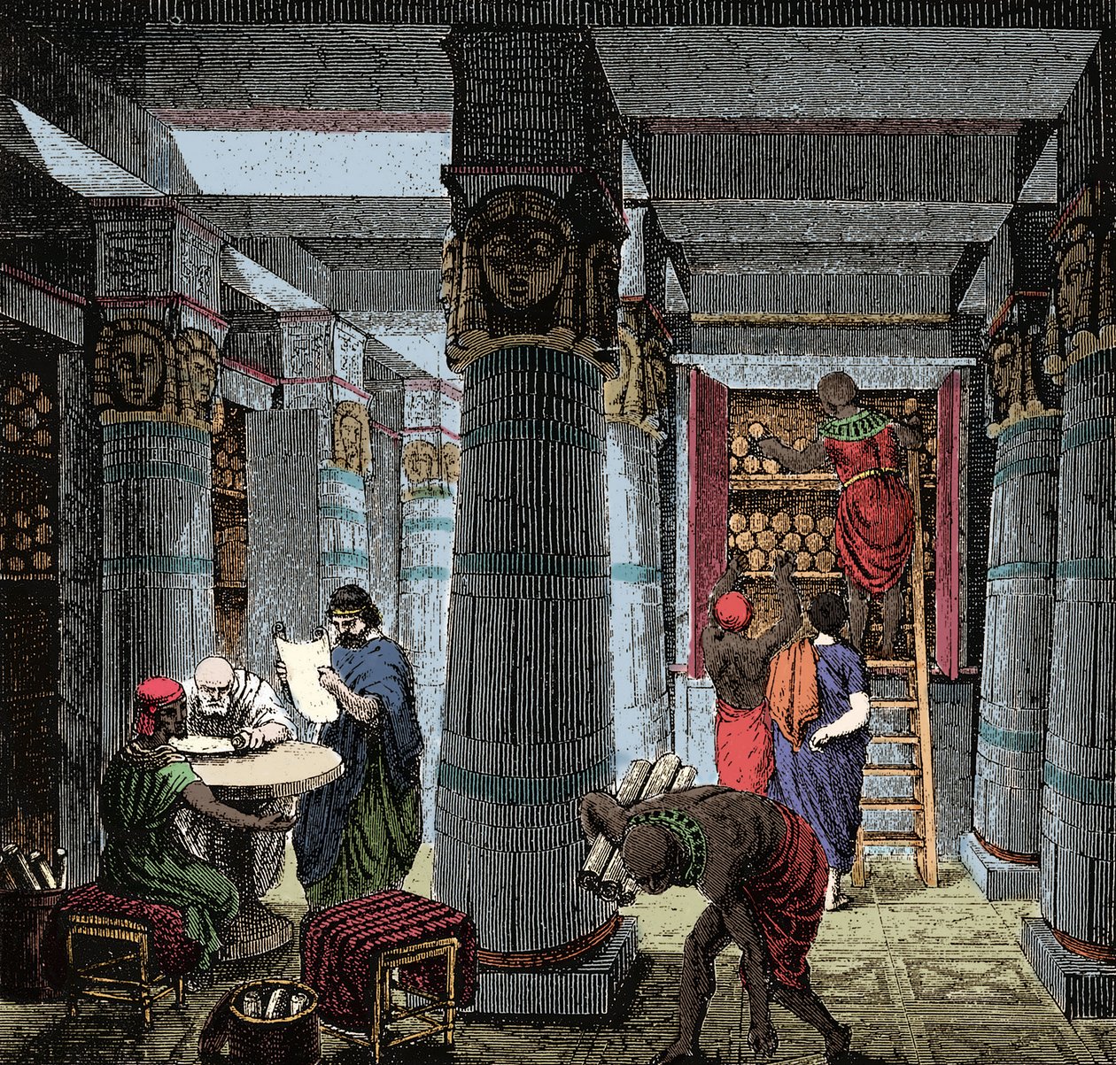 Alexandrijská knihovna - Pohled na interiér Alexandrijské knihovny v Egyptě. od Anonymous Anonymous