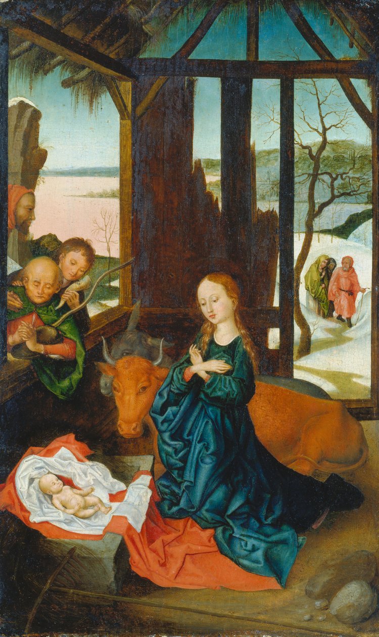 The Nativity, cca 1500-20 (kombinovaná technika na dubovém dřevě) od Anonymous Anonymous