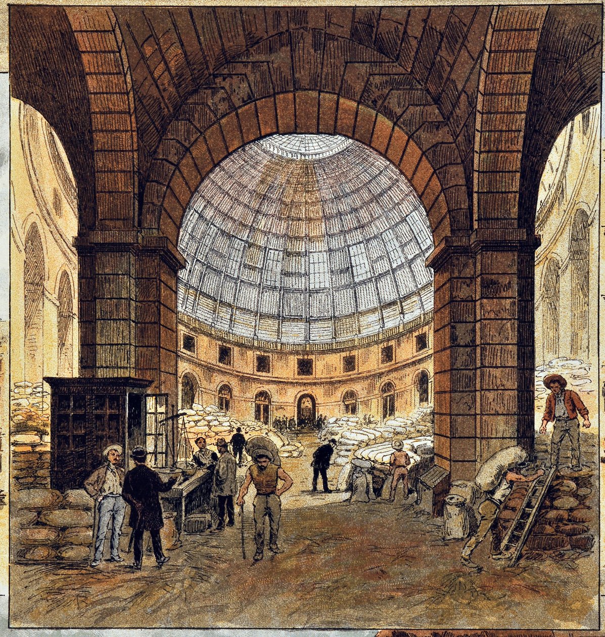 Pařížská burza od Deroye, rytina z roku 1887 v „Pařížském věhlasném týdeníku“. od Anonymous Anonymous