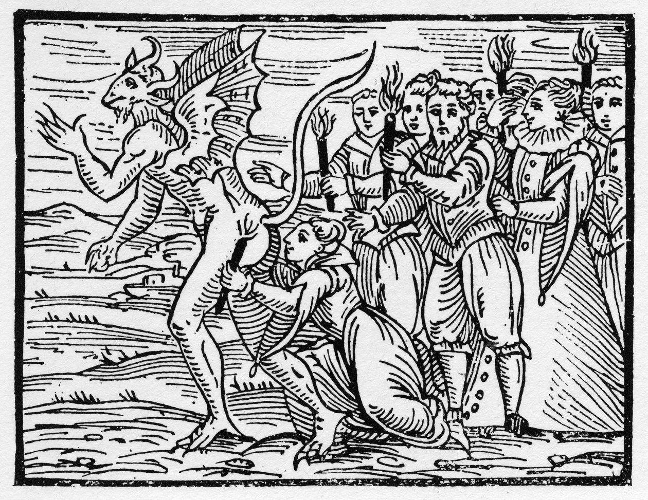 Sobotní rituální polibek na hýždě ďábla - „Compendium Maleficarum“, pojednává o čarodějnicích, jejich neštěstí a jejich údělu Francesca Maria Guazzo nebo Guaccio nebo Guaccius (15?? -16??) Soukromá sbírka 1608 od Anonymous Anonymous