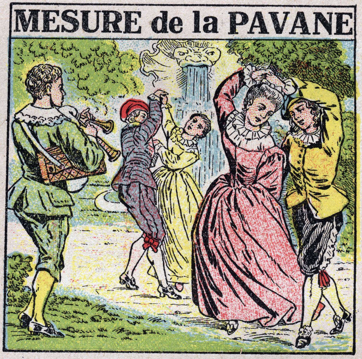 Umění zvuků: měření pavane (tanec). Anonymní ilustrace z roku 1925. Soukromá sbírka. od Anonymous Anonymous