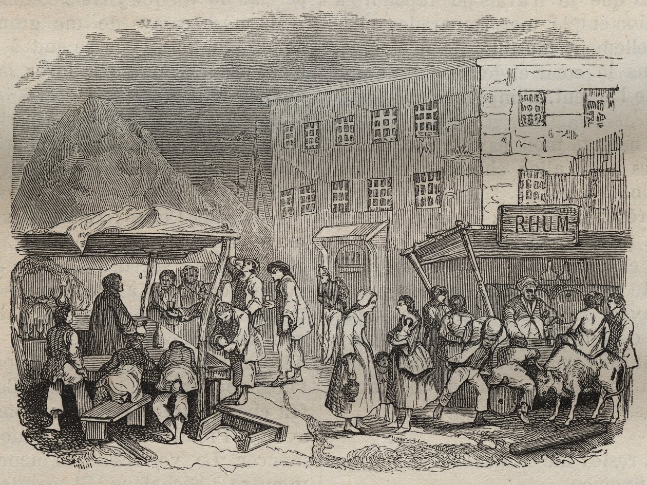 Jídelna bagne de Rochefort v 19. století. Rytina do „Historie trestanců od jejich vzniku po současnost“ (1877) od Pierra Zacconeho (1817-1895) (Colonia Penale - Trestná kolonie) Soukromá sbírka. od Anonymous Anonymous