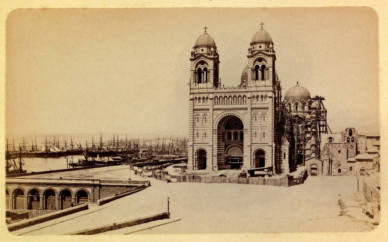Město Marseille a jeho okolí kolem 1885-1890: katedrála ve výstavbě, soukromá sbírka od Anonymous Anonymous
