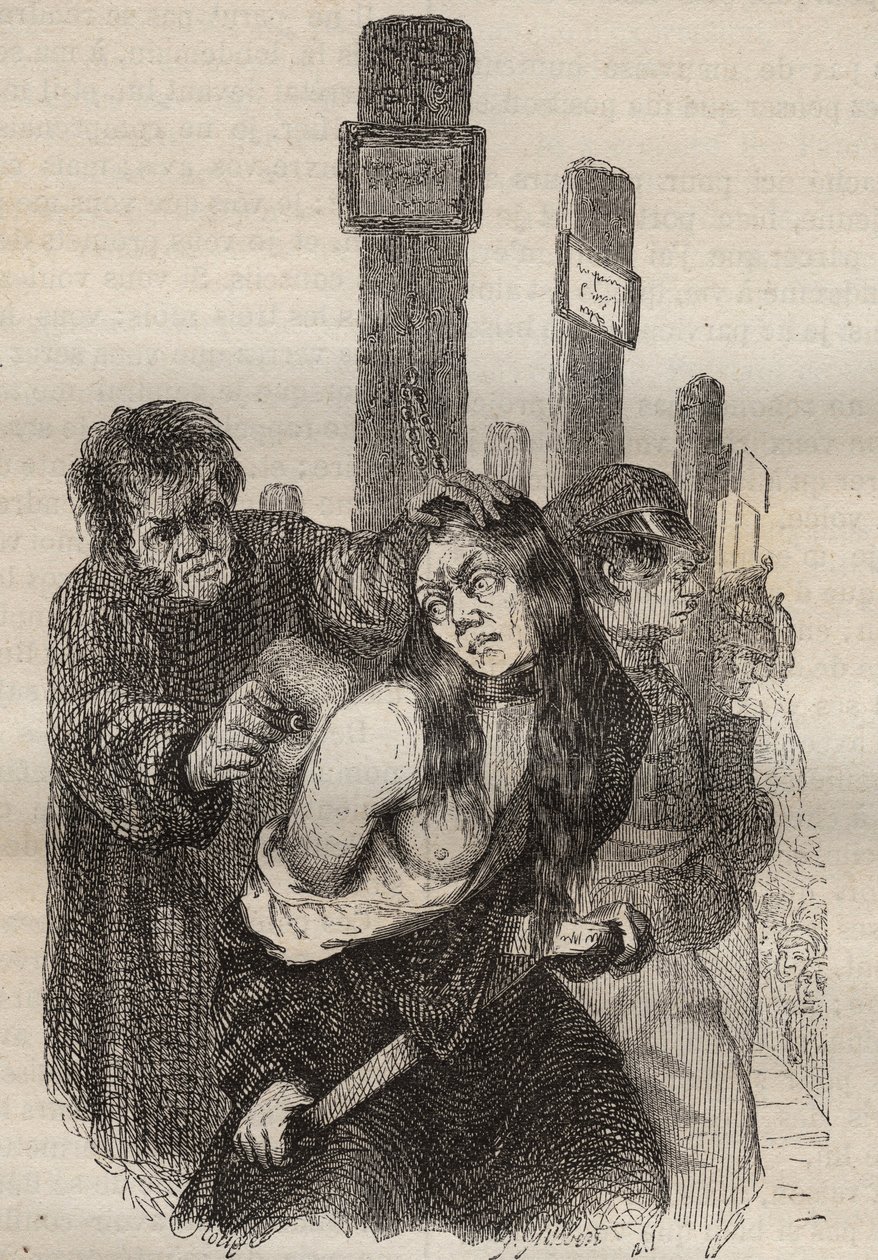 Značka ve věznici Rochefort v 19. století. Rytina do „Historie trestanců od jejich vzniku až po současnost“ (1877) od Pierra Zacconeho (1817-1895) (Colonia Penale - Trestná kolonie). Soukromá sbírka. od Anonymous Anonymous