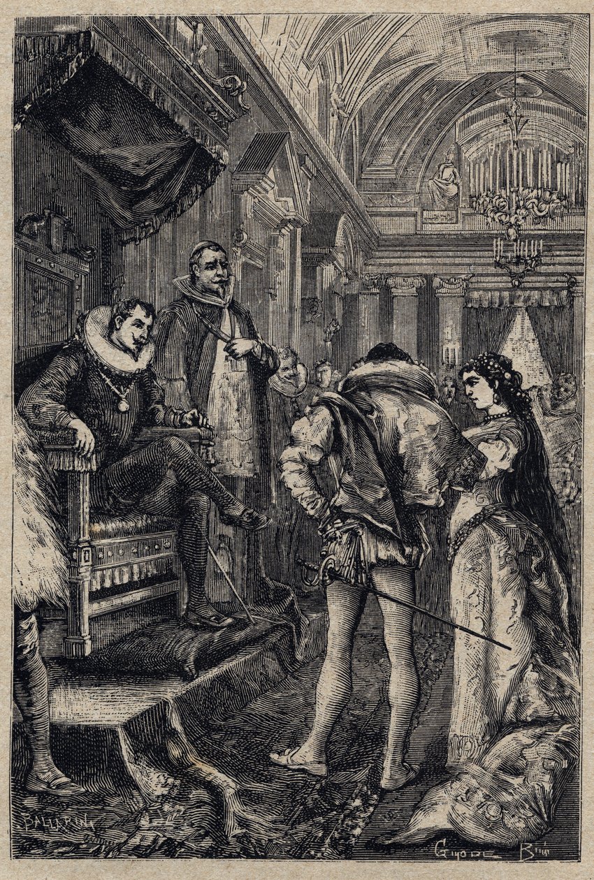 Sňatek Giulie Farnese s Orsinem Orsinim v domě Rodriga Borgii 1489 – rytina z „Lucrezia Borgia““ od Oscara Pia – 1883 od Anonymous Anonymous