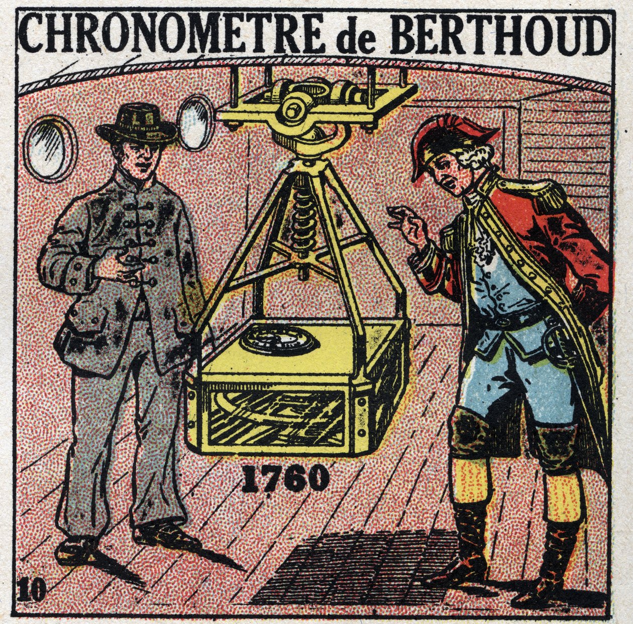 Čas: Námořní chronometr vynalezený Ferdinandem Berthoudem (1727-1807) v roce 1760. Anonymní ilustrace z roku 1925. Soukromá sbírka. od Anonymous Anonymous