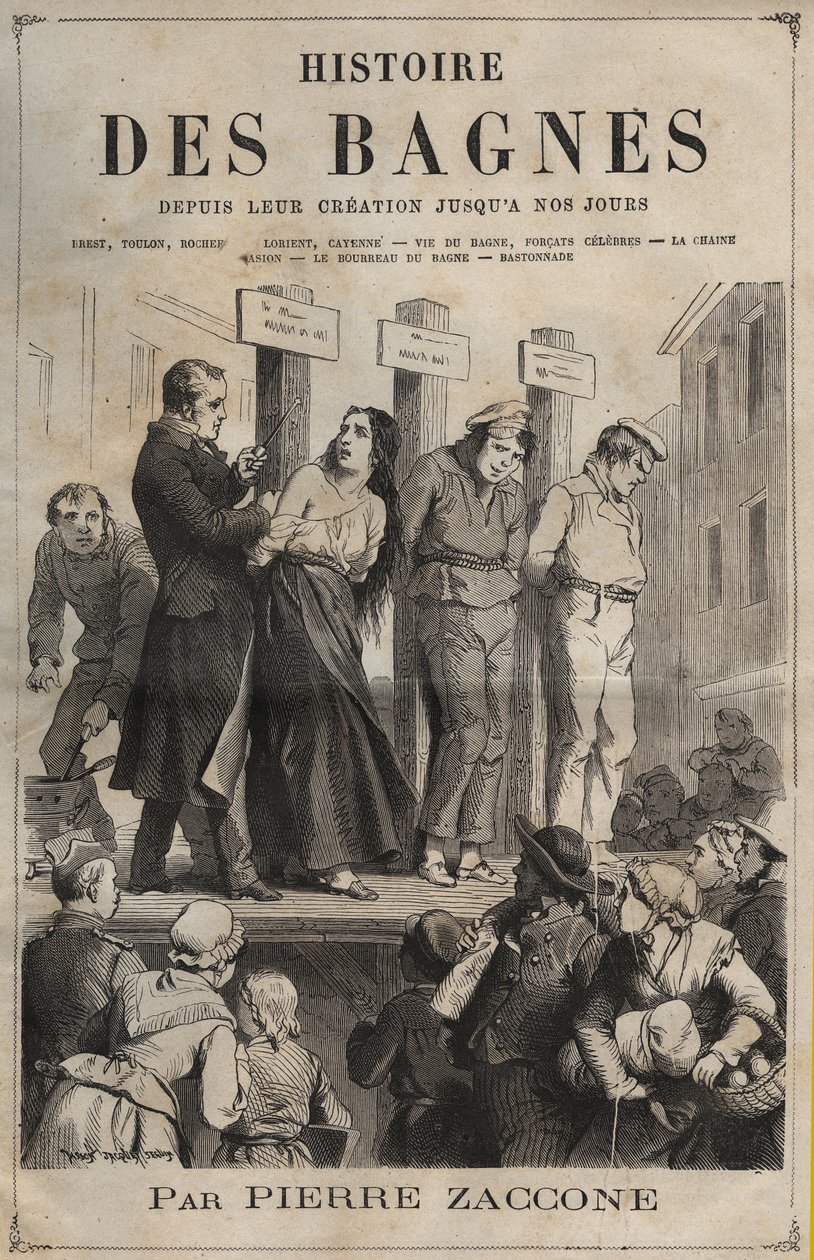 Titulní strana knihy „Historie trestanců od jejich vzniku po dnešek“ (1877) od Pierra Zacconeho (1817-1895). od Anonymous Anonymous