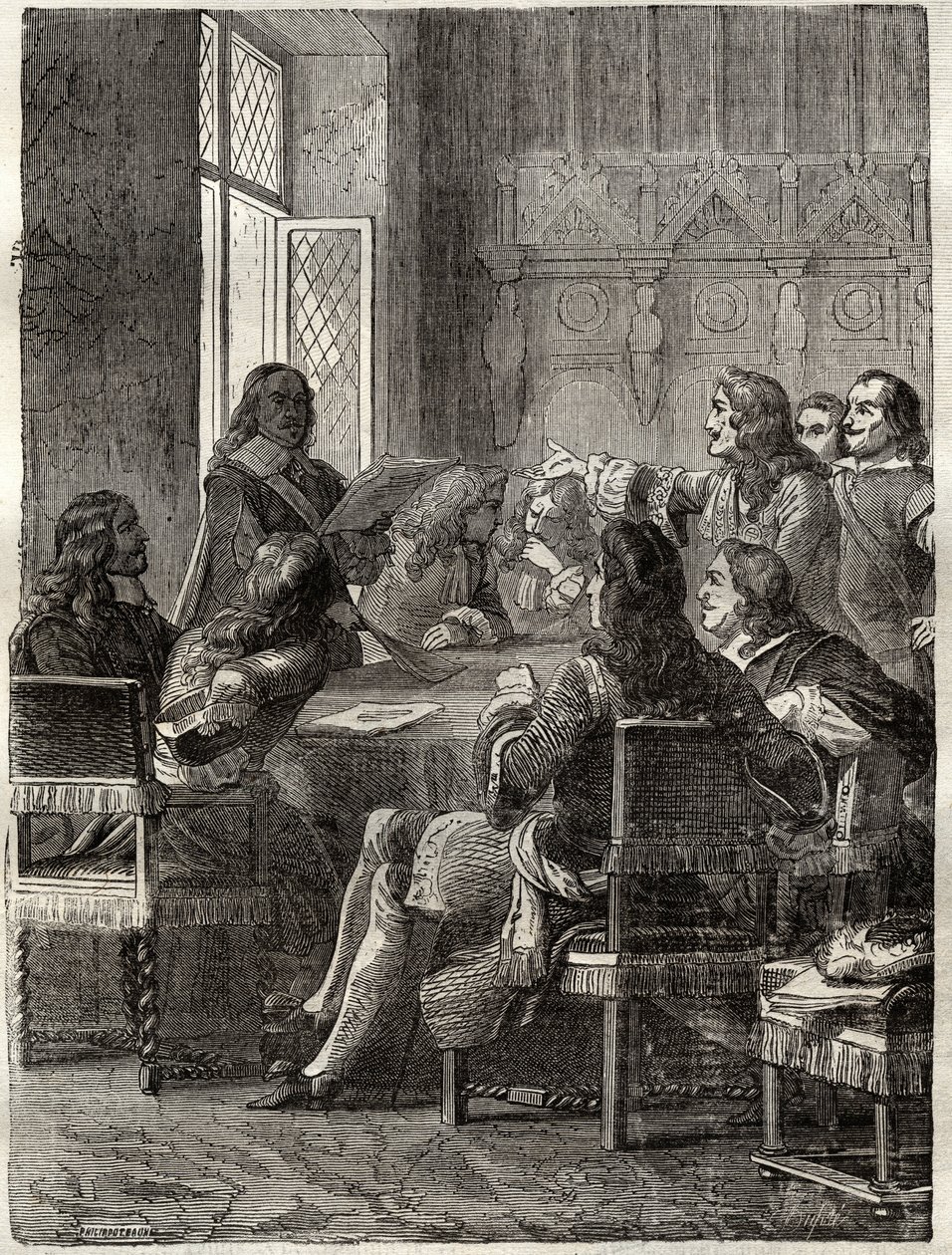 Smlouva Ryswick (Ryswickova smlouva, 30. října 1697) (konec války Augsburské ligy mezi Ludvíkem XIV. a Velkou aliancí). Rytina 19. století. Soukromá sbírka. od Anonymous Anonymous