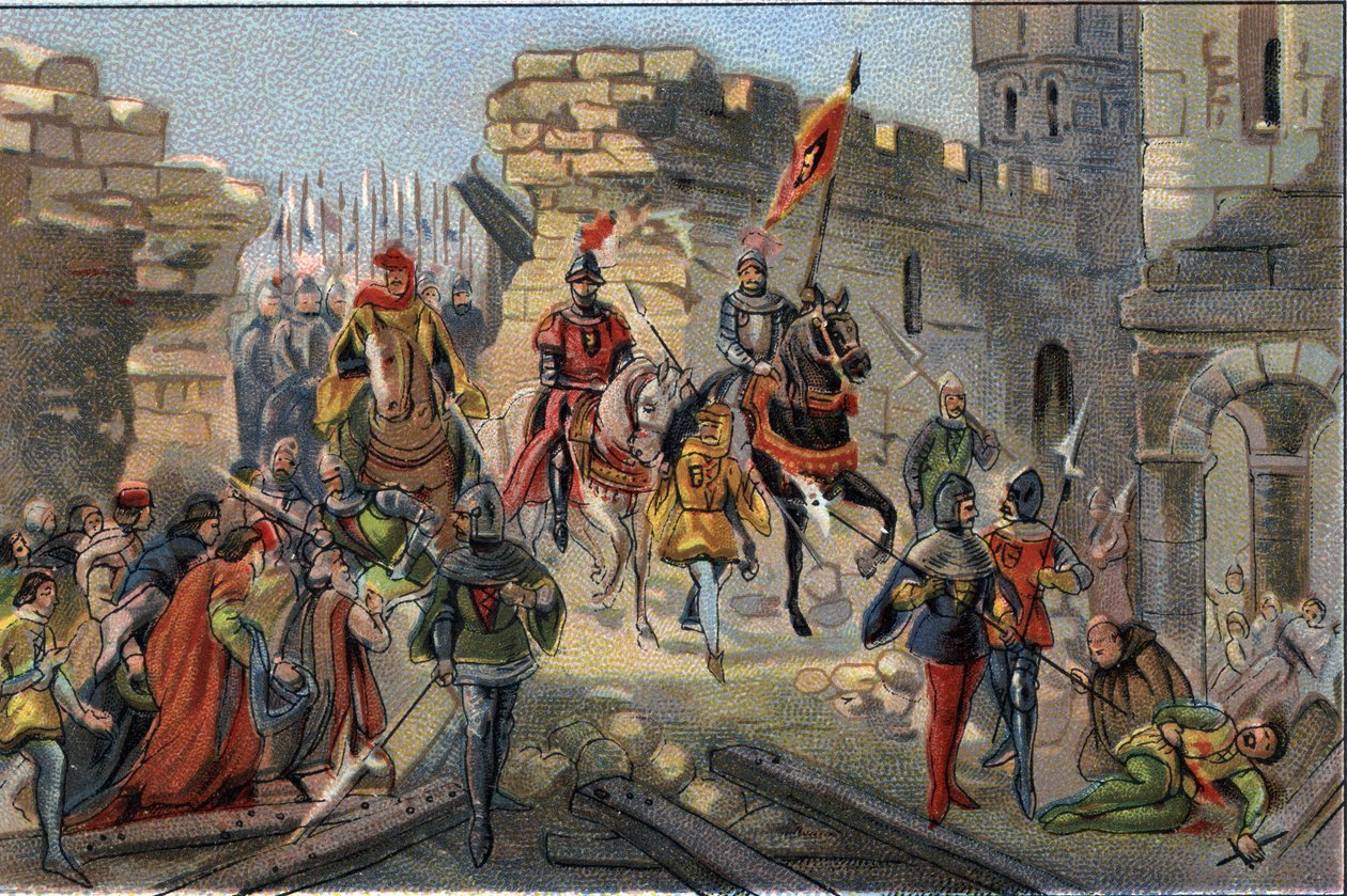 Triumfální vstup Ludvíka II. Flanderského (Louis de Dampierre známý jako Louis de Male nebo Maele od Anonymous Anonymous