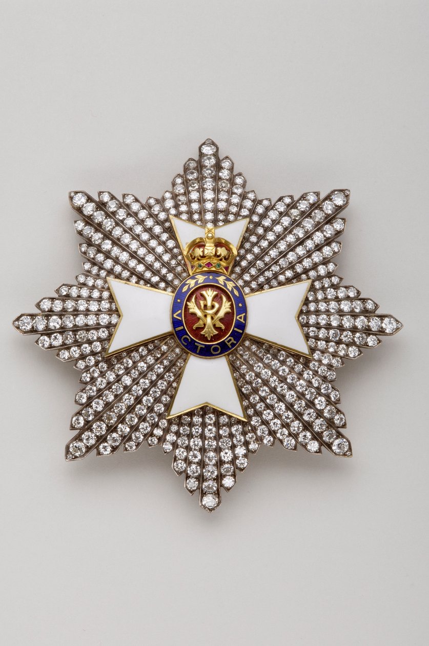 Spojené království - Royal Order of Victoria: plaketa rytíře velkokříže - konec XIX století - Zlato, stříbro, diamanty, smaragd, rubíny a smaragdy - H 7,9 cm; váha: 56 g - Soukromá sbírka od Anonymous Anonymous