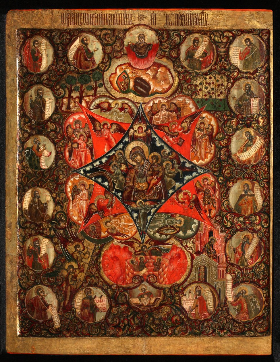 Matka Boží z Hořícího keře, 17. století od Anonymous Russian icon painter