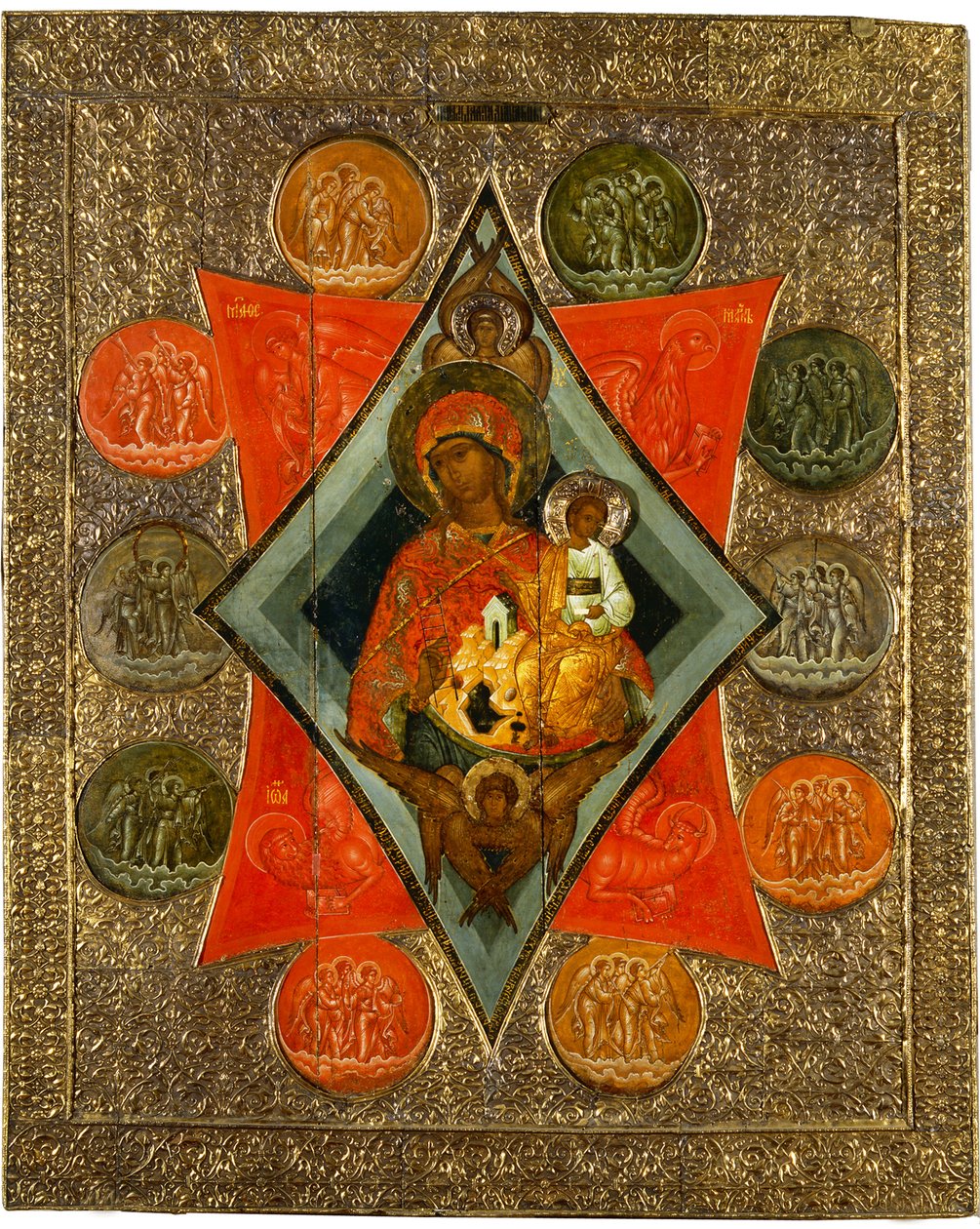 Matka Boží z hořícího keře, polovina 16. století. od Anonymous Russian icon painter
