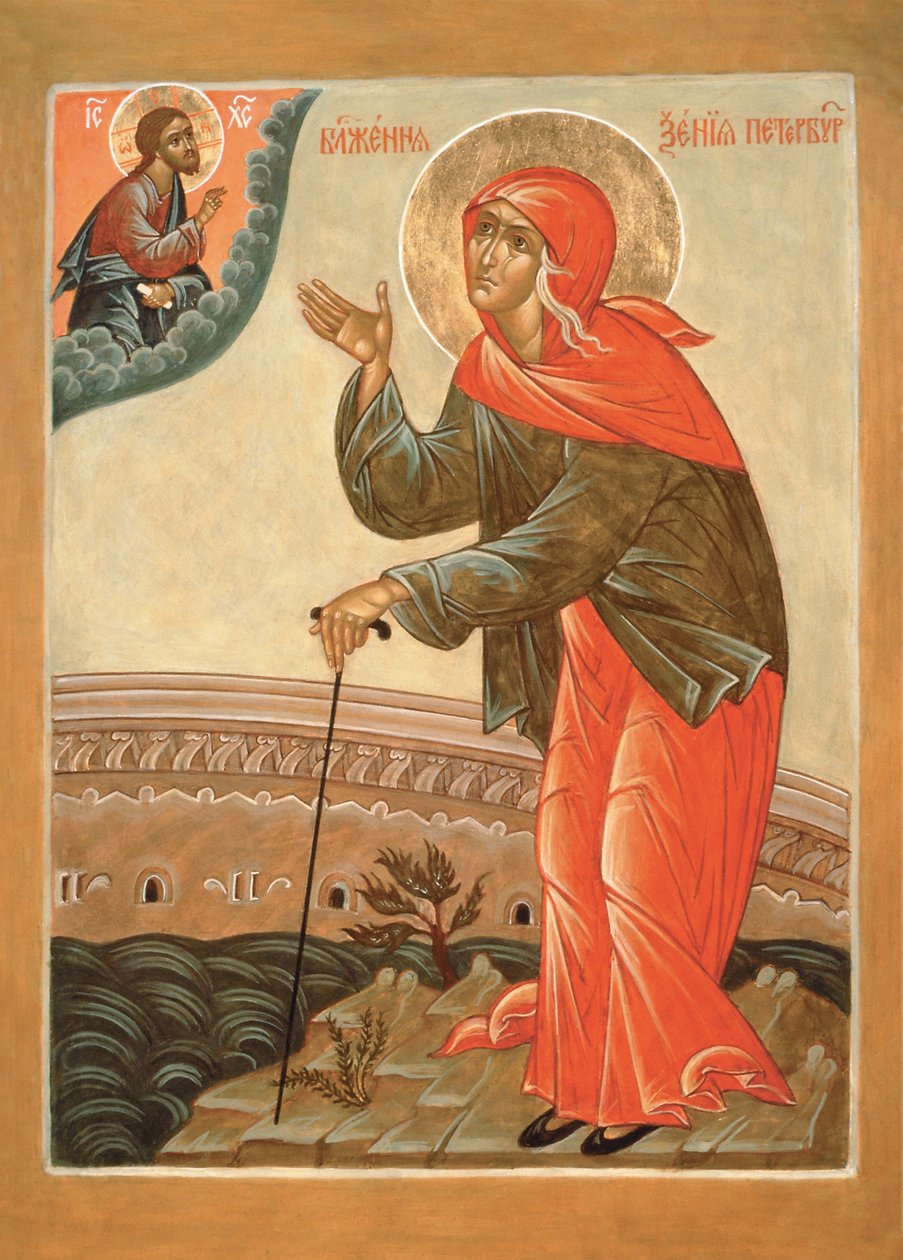 Svatá blahoslavená Xenie z Petrohradu od Anonymous Russian icon painter