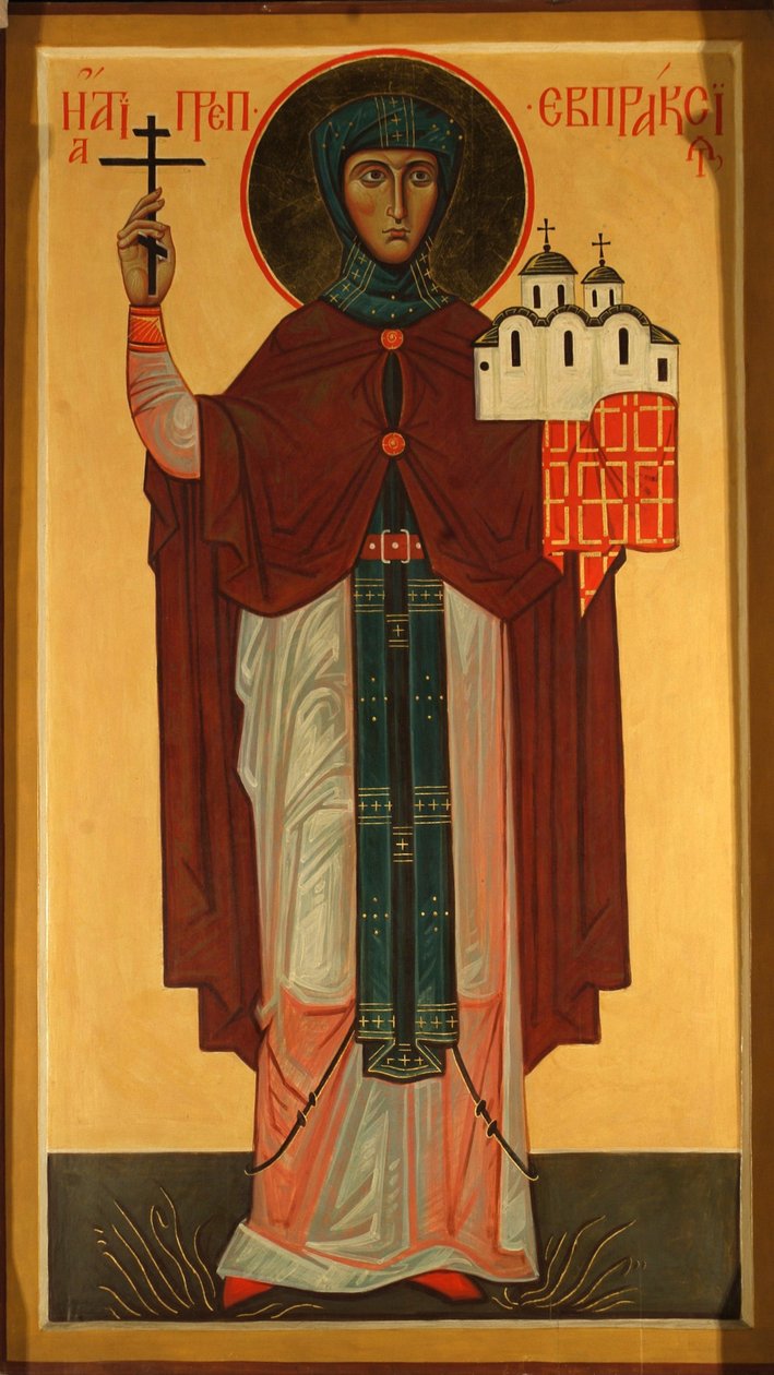 Svatá Eupraxie, kněžna z Pskova od Anonymous Russian icon painter