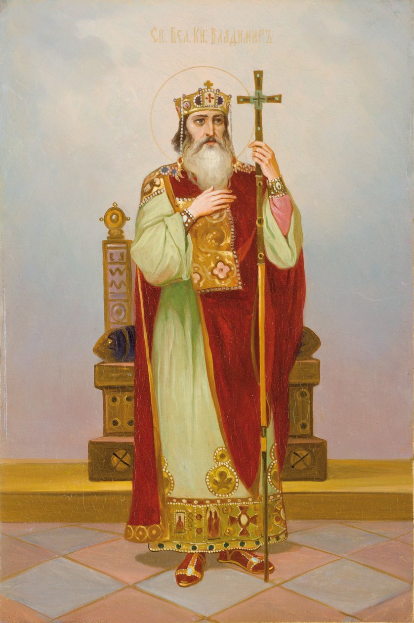 Svatý velkovévoda Vladimir Svjatoslavič, počátek 20. století od Anonymous Russian icon painter