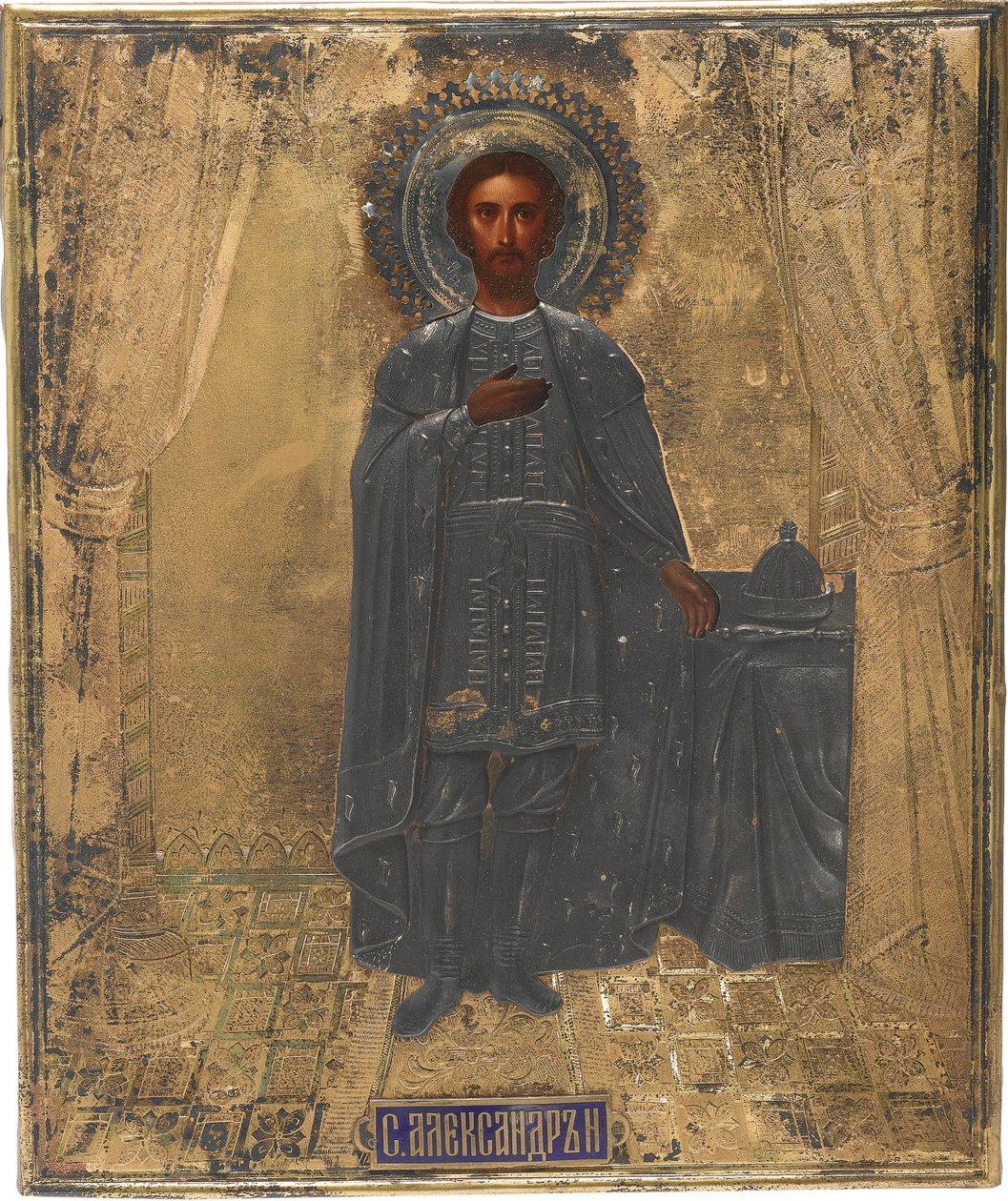Svatý velkokníže Alexandr Něvský, 19. století od Anonymous Russian icon painter