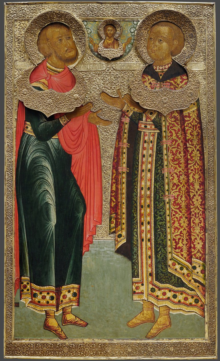 Svatý Jan Sochawski a carevič Ivan Michajlovič, 1639-1640 od Anonymous Russian icon painter