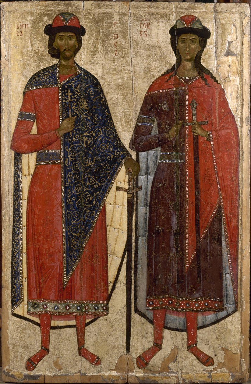 Svatí Boris a Gleb, polovina 14. století. od Anonymous Russian icon painter