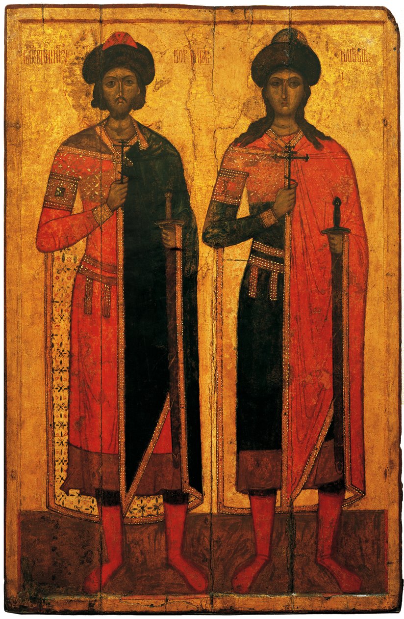 Svatí Boris a Gleb, polovina 14. století. od Anonymous Russian icon painter