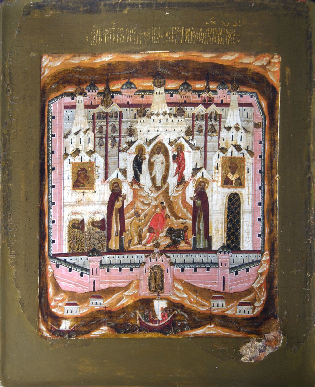 Svatí Zosima a Savvati ze Solovek, počátek 17. století. od Anonymous Russian icon painter