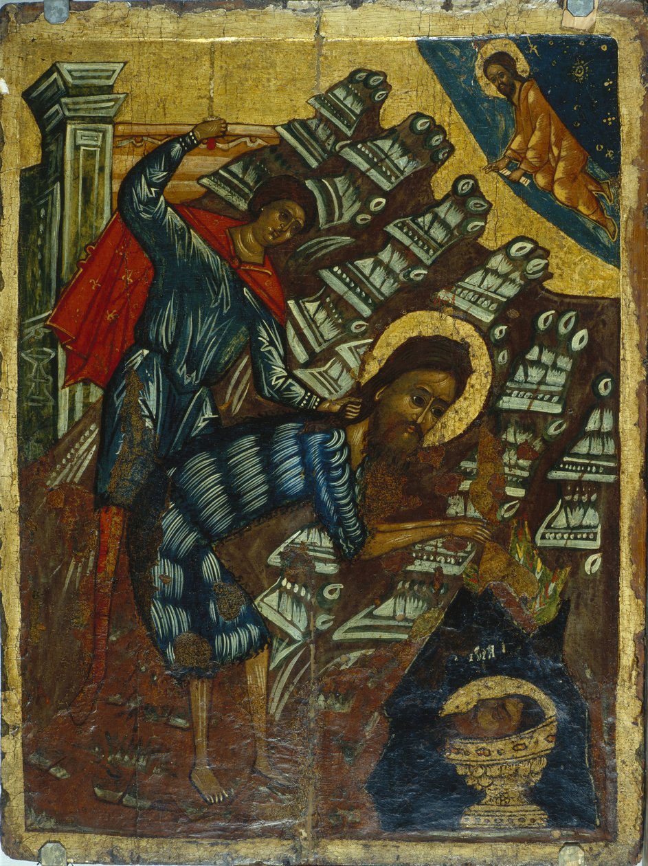 Stětí sv. Jana Křtitele, druhá polovina 16. stol. od Anonymous Russian icon painter