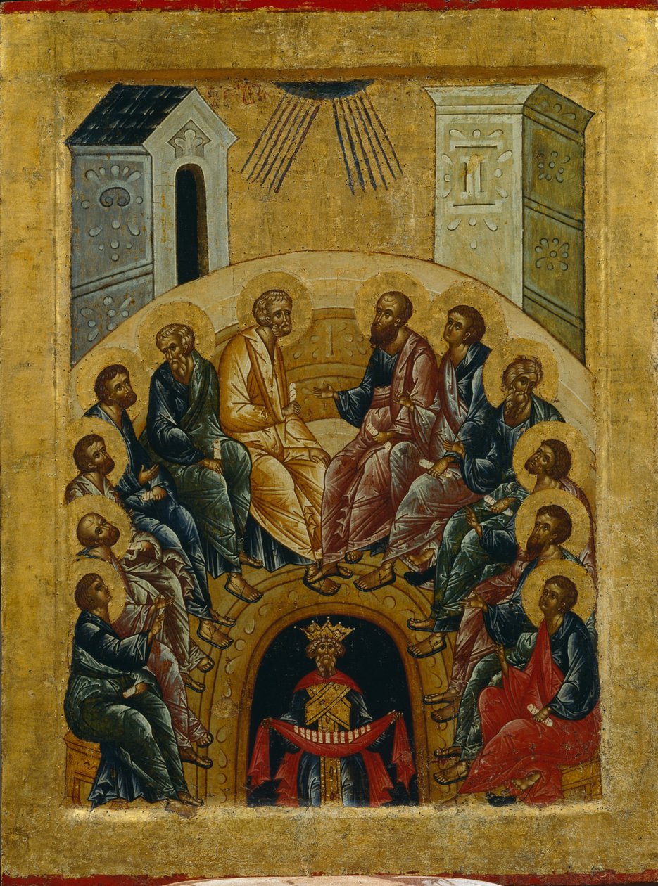Sestoupení Ducha svatého, 1497 od Anonymous Russian icon painter