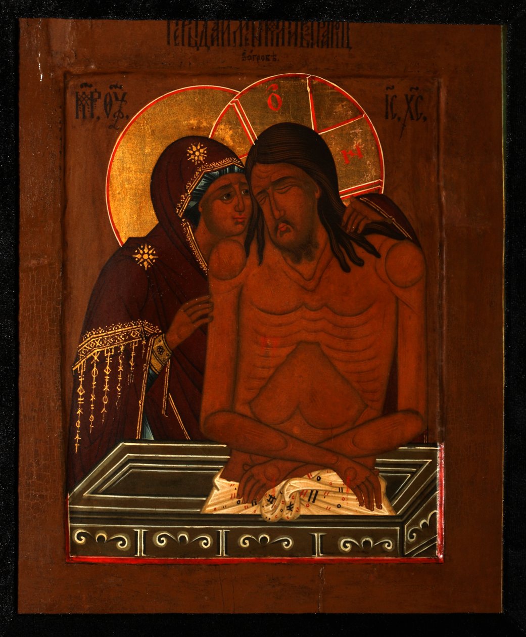 Oplakávání nad mrtvým Kristem, konec 19. století. od Anonymous Russian icon painter