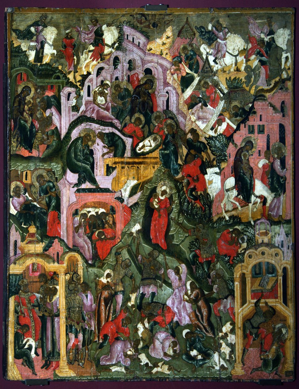Narození Krista, druhá polovina 17. století. od Anonymous Russian icon painter