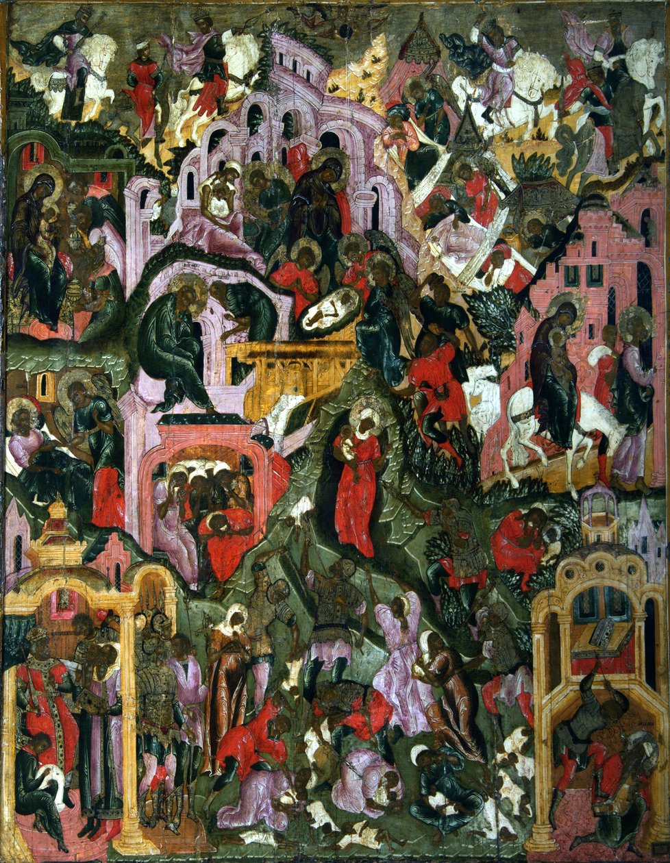 Narození Krista Svatá noc, druhá polovina 17. století. od Anonymous Russian icon painter