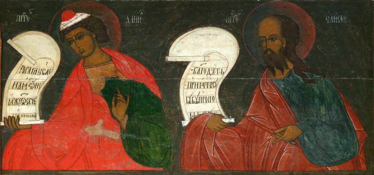 Proroci Daniel a Elizeus, 16. století od Anonymous Russian icon painter
