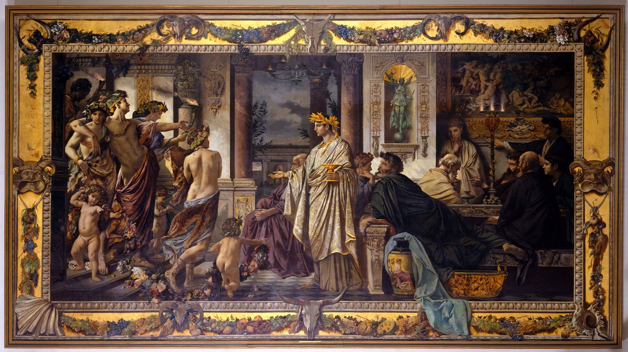 Hostina (podle Platóna), druhá verze od Anselm Feuerbach