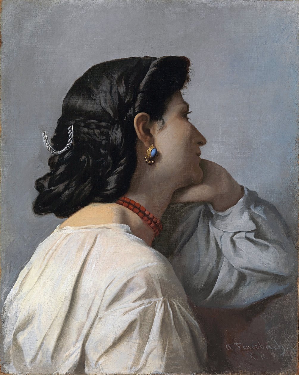 ""Iphigenie" hlava ženy od Anselm Feuerbach