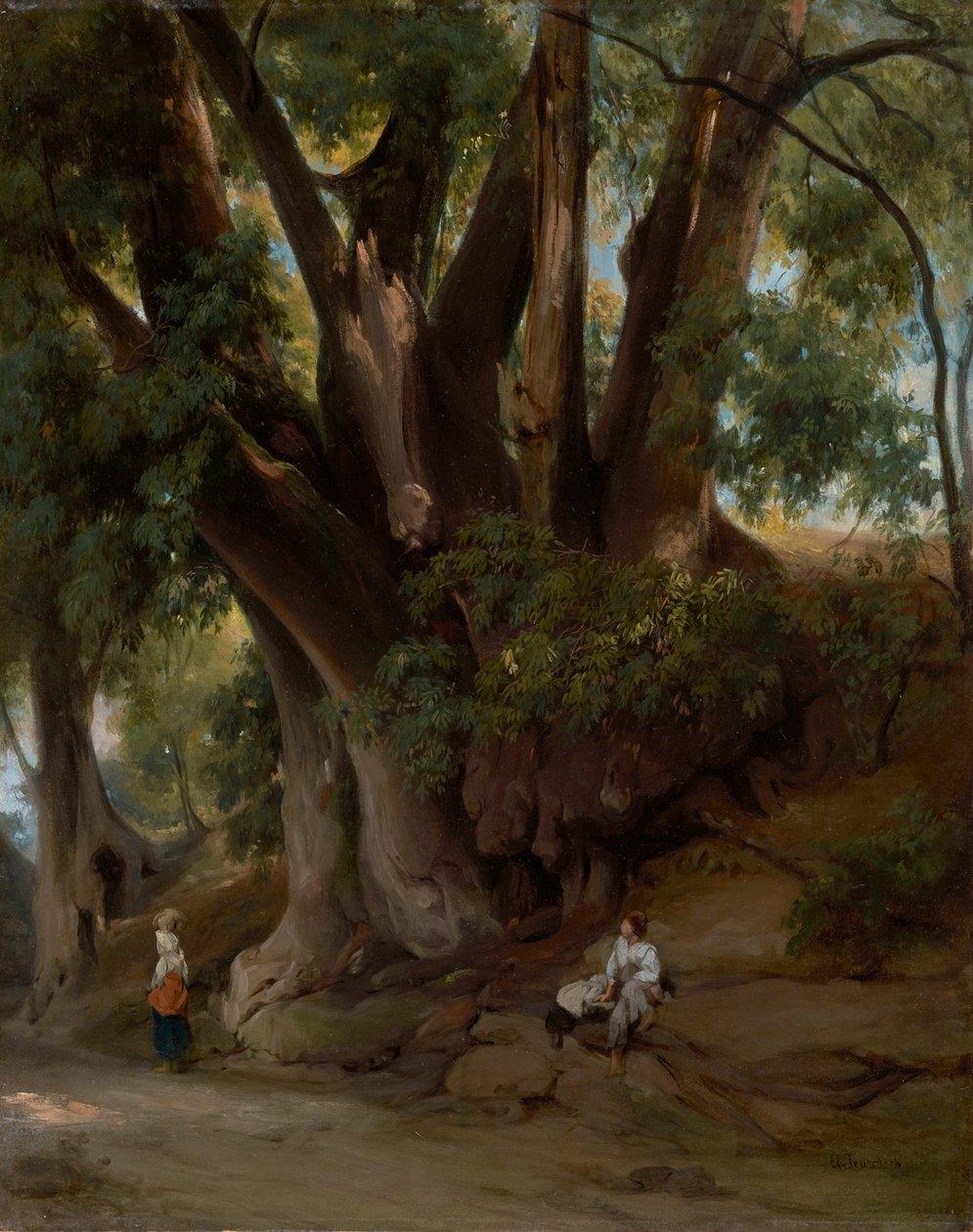 Italská krajina s stromy (silnice u Albana) od Anselm Feuerbach